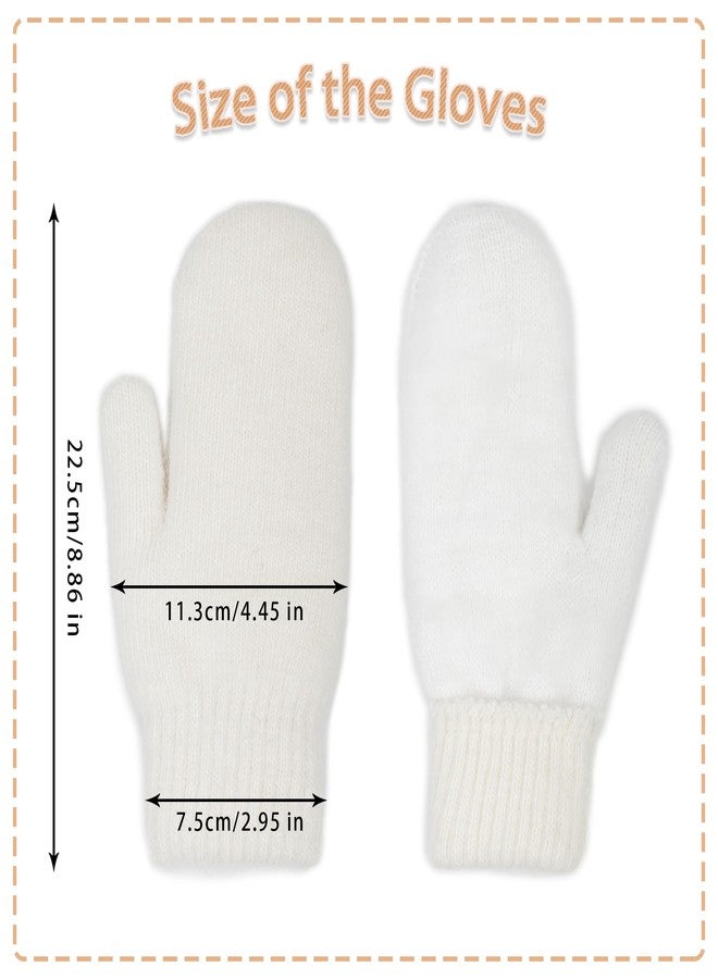 FGSS Winter Warm Mittens for Women Men - Soft Faux Rabbit Fur Mittens Elastic Cuff Fashionable Stretchy Knit Gloves Cold Weather - Image 3